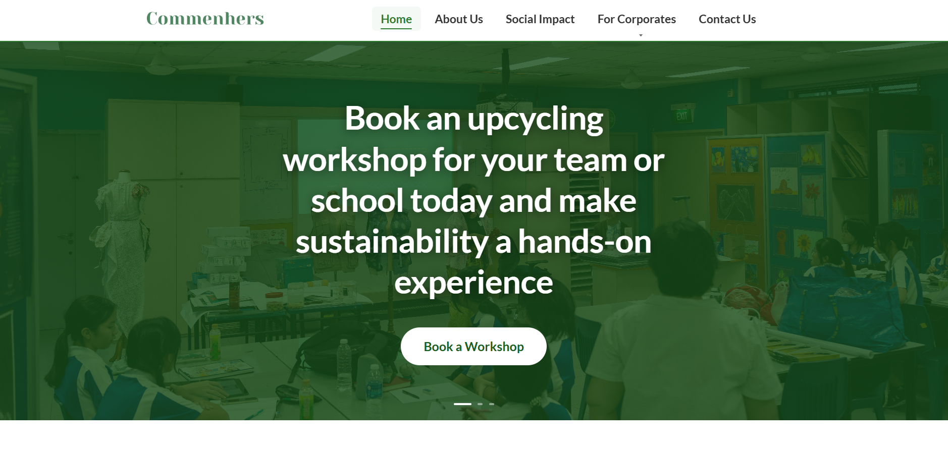Commenhers website screenshot